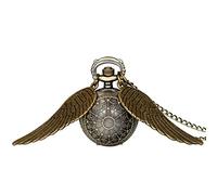 JewelryWe Vintage Retro Angel Wing Legendary Flying Ball Pendant Necklace Steampunk Pocket Watch (with Gift Bag)