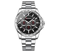 JewelryWe Watches for Men Analog Sub-dials Quartz Watch Polished Stainless Steel Business Casual Wristwatches