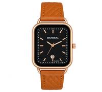 JewelryWe Women and Men Quartz Analogue Square Watch Adjustable Strap | Ladies, Date Window, Office, Classes, Travel, Everyday Gift, Movement, Dial, Display, Leather