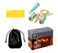 JewelryWe Women Opera Glasses 3x25 Vintage Binoculars with Chain Blue