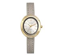 JewelryWe Women Oval Leather Watch Elegant Small Dial Quartz Wristwatch