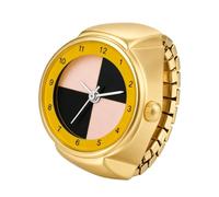 JewelryWe Women Quartz Analogue Ring Watch Ealstic Strap | Ladies, Finger Fit, Stretch Comfort, Festivals, Parties, Novelty Gift, Movement, Elastic Expansion Band, Compact Dial