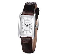 JewelryWe Women’s Leather Strap Watch: Classic Quartz Analog Square Wristwatch Dainty Elegant Casual Business Dress Watches