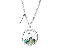 JewelryWe Women Teens Mustard Seed Abalone Mountain Christian Necklace