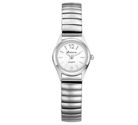 JewelryWe Women's Dainty Elastic Watch: Simple Analog Round Quartz Wristwatch Easy Reader Stretch Band Dress Watches for Xmas
