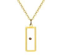 JewelryWe Women's Gold Pendant Necklace: Christian Faith Inspirational Mustard Seed Rectangular Stainless Steel Charm Necklace Jewelry for Women