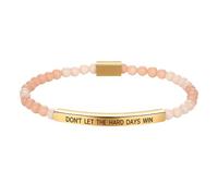 JewelryWe Women's Inspirational Beaded Bracelet: Don't Let The Hard Days Win Engraved Stainless Steel Adjustable Elastic Bead Bracelets Motivational Jewelry for Daughters Sisters and Friends