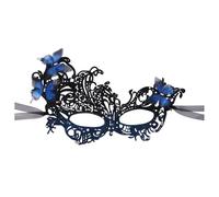 JewelryWe Women's Lace Masquerade Masks: Butterfly Mask with Rhinestone Adjustable Costume Accessories for Halloween Cosplay