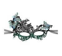 JewelryWe Women's Lace Masquerade Masks: Butterfly Mask with Rhinestone Adjustable Costume Accessories for Halloween Cosplay