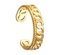 JewelryWe Womens Open Thumb Rings: Exquisite Stackable Non-tarnishing Stainless Steel Gold Silver Plated Thumb Ring Band Adjustable for Women Teen Girls
