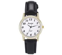 JewelryWe Womens Quartz Watches Black Leather Strap Watch Simple Casual Business Dress Wristwatch