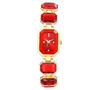 JewelryWe Women's Square Crystal Watch: Quartz Analog Elegant Metal Rhinestone Band Casual Wristwatch for Daily Working Parties Christmas