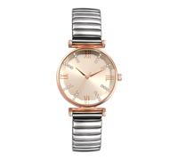 JewelryWe Women's Stretch Band Watch - Analog Quartz Easy-Read Rhinestone Roman Numeral Dial with Elastic Expansion Band, Casual Business Dress Wristwatch for Mother’s Day