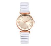 JewelryWe Women's Stretch Band Watch - Analog Quartz Easy-Read Rhinestone Roman Numeral Dial with Elastic Expansion Band, Casual Business Dress Wristwatch for Mother’s Day