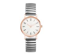 JewelryWe Women's Stretch Band Watches: Easy Read Large Dial Analog Quartz Elastic Watch Stainless Steel Expansion Strap Wristwatch