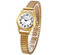 JewelryWe Womens Stretch Band Watches: Easy Reader Alloy Wrist Watches - Analog Quartz Watches Gifts for Girlfriend Mother Wife