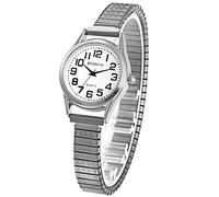 JewelryWe Womens Stretch Band Watches: Easy Reader Alloy Wrist Watches - Analog Quartz Watches Gifts for Girlfriend Mother Wife