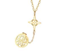 JewelryWe Women's Witches Knot Necklace: Stainless Steel Tetragrammaton Pentagram Celtic Knot Pendant, Protection Amulet Pagan Wiccan Jewelry