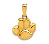 JewelryWeb 1/20 14ct Gold Filled 10mm Pawprint Pendant Necklace-Pendant for Women