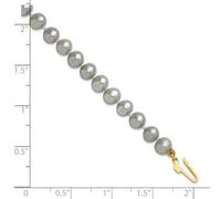 JewelryWeb 1/20 14ct Gold Filled 5 6mm Near Round Grey Freshwater Cultured Pearl Bracelet 19 Centimeters Link-Bracelet for Women