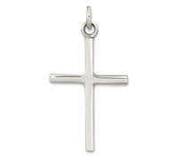 JewelryWeb 14.2mm 925 Sterling Silver Polished Religious Faith Cross Pendant Necklace-Pendant for Women