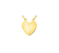JewelryWeb 14ct Gold Doube Bail Broken Love Heart Pendant Charm. Chain Not Included. The Two Sides Break Apart Chain Necklace for Women