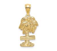 JewelryWeb 14ct Gold St. Thomas Palm Tree 2 d Charm 26.1x11.5mm Wide 1.8mm Thick Pendant Necklace for Women