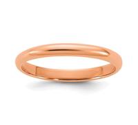 JewelryWeb 14ct Rose Gold Polished 2mm Teen-Teen Ring Size 3 Band Style-Ring