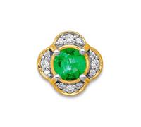 JewelryWeb 14ct Solid Yellow Gold Diamond and .33 Emerald Fancy Chain Slide Chain Necklace for Women and Men