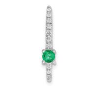 JewelryWeb 14ct White Gold Diamond and Emerald Fancy Chain Slide 21.4x4mm Wide Chain Necklace for Women and Men