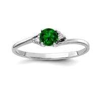 JewelryWeb 14ct White Gold Polished Prong set 4mm Mount St. Helens Diamond Ring Size 6-Ring for Women