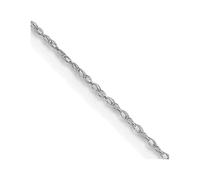 JewelryWeb 14ct White Gold Solid Polished Carded Cable Rope Chain Necklace 61 Centimeters 0.5mm Spring-Ring Chain-Necklace for Women and Men