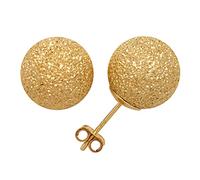 Jewelryweb 14ct Yellow Gold Gold 4 10mm Laser cut Ball Stud Butterfly Angel Wings Push Back Earrings 9 mm-Ball Earring for Women