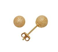 Jewelryweb 14ct Yellow Gold Gold 4 10mm Laser cut Ball Stud Butterfly Angel Wings Push Back Earrings 4 mm-Ball Earring for Women