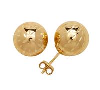 Jewelryweb 14ct Yellow Gold Gold 4 10mm Sparkle cut Ball Stud Butterfly Angel Wings Push Back Earrings 9 mm-Ball Earring for Women