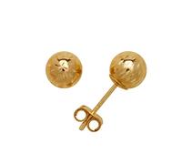 Jewelryweb 14ct Yellow Gold Gold 4 10mm Sparkle cut Ball Stud Butterfly Angel Wings Push Back Earrings 4 mm-Ball Earring for Women