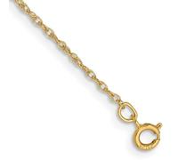 JewelryWeb 14ct Yellow Gold Polished .8mm Lite Baby Rope Chain Bracelet 20 Centimeters Spring-Ring Link-Bracelet for Women and Men