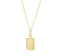 JewelryWeb 14ct Yellow Gold Polished Rectangle Celestial Moon and Stars Talisman Pendant Chain Necklace With Lobster Clasp 46 Centimeters Chain Necklace for Women and Men