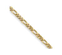 JewelryWeb 14ct Yellow Gold Solid Polished Spring-Ring 1.25mm Flat Figaro Chain Necklace 46 Centimeters O Ring Closure Chain-Necklace for Women and Men
