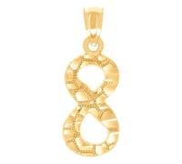 JewelryWeb 14ct Yellow Gold Unisex Diamond-Cut Nugget-Unisex Letter Name Personalized Monogram Initial Sport game Number 8 Charm Pendant Necklace 21x8.1mm Wide-Pendant for Women