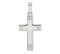 JewelryWeb 16.35mm 925 Sterling Silver Polished With Rope Ends Latin Religious Faith Cross Pendant Necklace-Pendant for Women