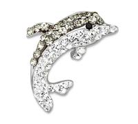 JewelryWeb 24.3mm 925 Sterling Silver Rhodium Plated Polished Blue Crystal Star Animal Sealife Fish Chain Necklace Slide Chain-Necklace for Women and Men