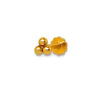JewelryWeb 3.65mm 14ct Solid Yellow Gold Polished Triple Ball 16 Gauge Labret Stud Body Piercing-Stud for Women
