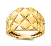 JewelryWeb 3 To 13.75mm 14ct Solid Yellow Gold Polished and Textured Criss Religious Faith Cross Graduated Ring Size 7-Ring for Women