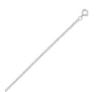 JewelryWeb 46 Centimeters Rhodium Plated Cable Pendant Chain .8mm Wide With Spring-Ring Closure Chain Necklace for Women and Men