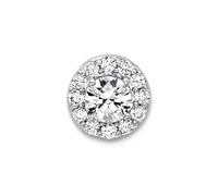 JewelryWeb 8.05mm 14ct White Gold 1/2 Weight Carat Lab Grown Diamond SI+ G+ Halo Chain Slide Chain Necklace for Women and Men