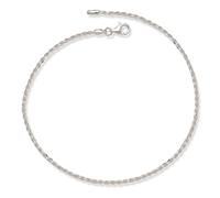 JewelryWeb 925 Sterling Silver 25 Centimeters 2.5 mm Sparkle cut Rope Link Anklet-Anklet for Women