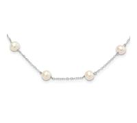 JewelryWeb 925 Sterling Silver Lobster Claw Closure and Freshwater-Freshwater Cultured Pearl Necklace 41 Centimeters 7mm Wide Pendant-Necklace for Women