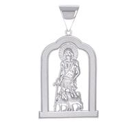 JewelryWeb 925 Sterling Silver Mens St. Lazarus Religious Charm Pendant 61x32.7mm Wide Necklace for Men