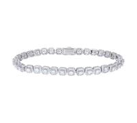 JewelryWeb 925 Sterling Silver Moissanite Religious Faith Cross Link Chain 6mm Necklace 56 Centimeters Chain-Necklace for Women and Men